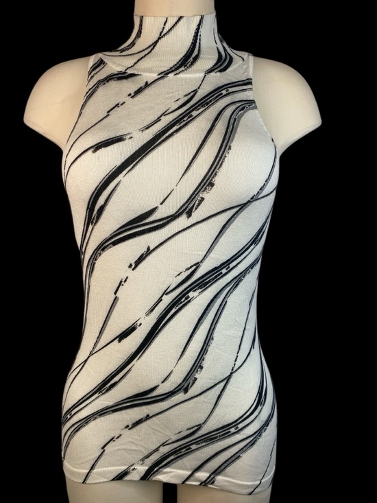 White House Black Market Tops - White House Black Market Sleeveless Turtleneck Top White -Black Women’s Small